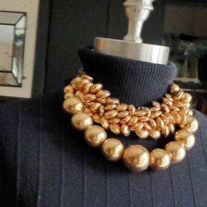Chico’s Bold Choker Necklace with removable layer of large beads.